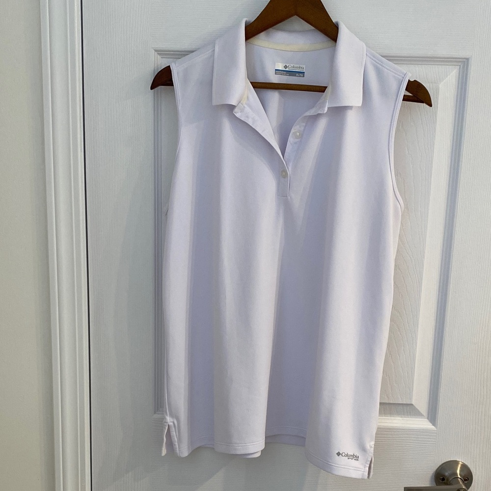 Columbia Women's White Sleeveless Golf Athletic Blouse size XL